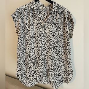 Leopard Loft Short Sleeve Blouse